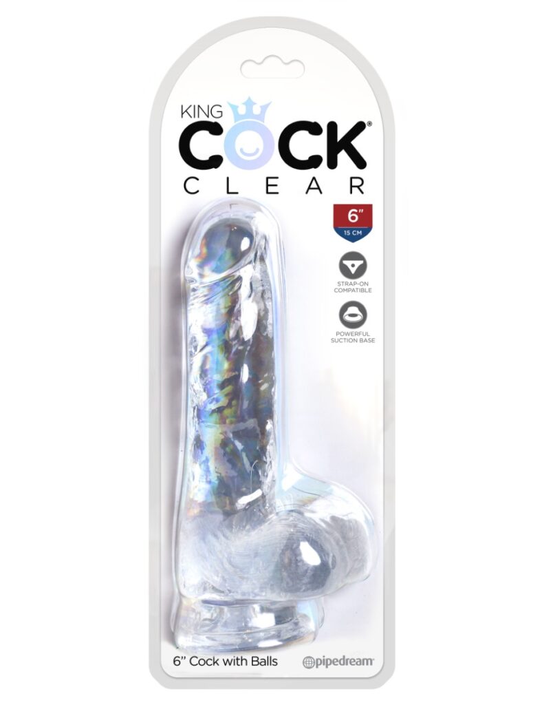 Pipedream King Cock Clear 6 Inch Dildo with Balls