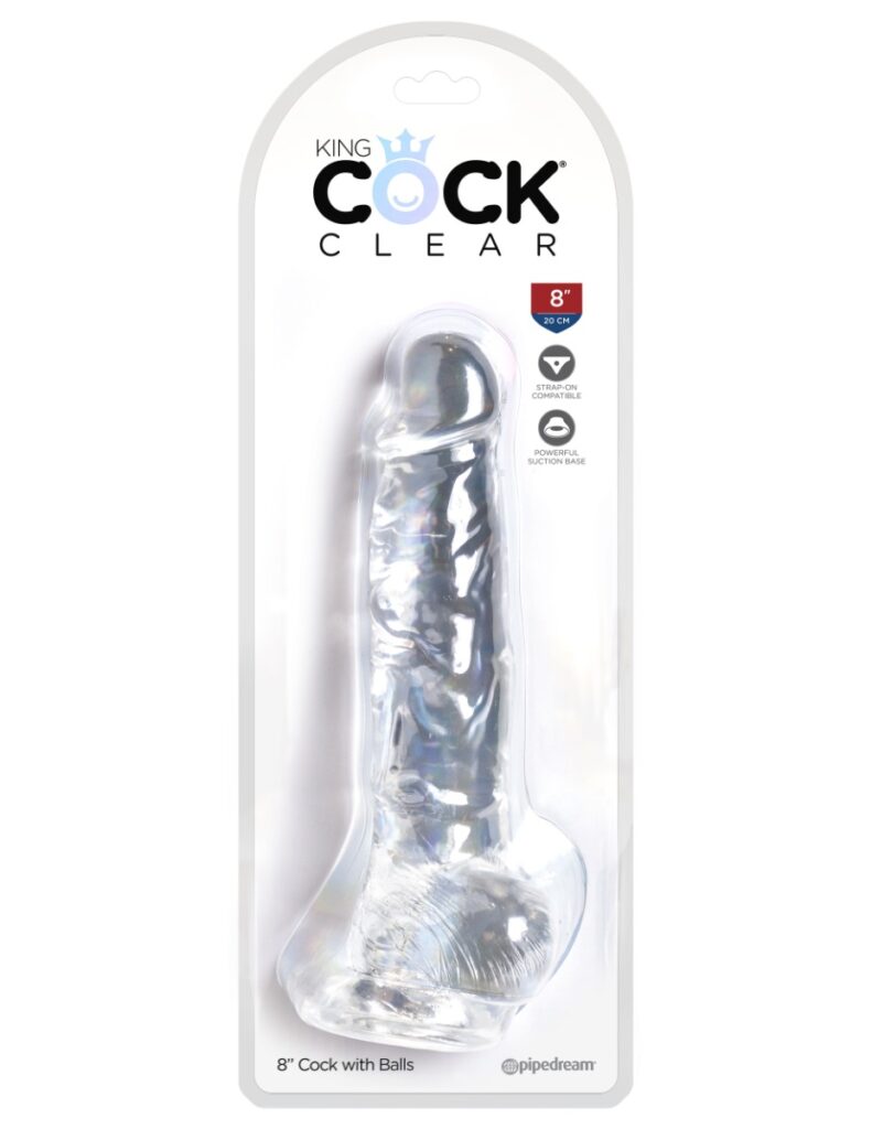 Pipedream King Cock Clear 8 Inch Dildo with Balls