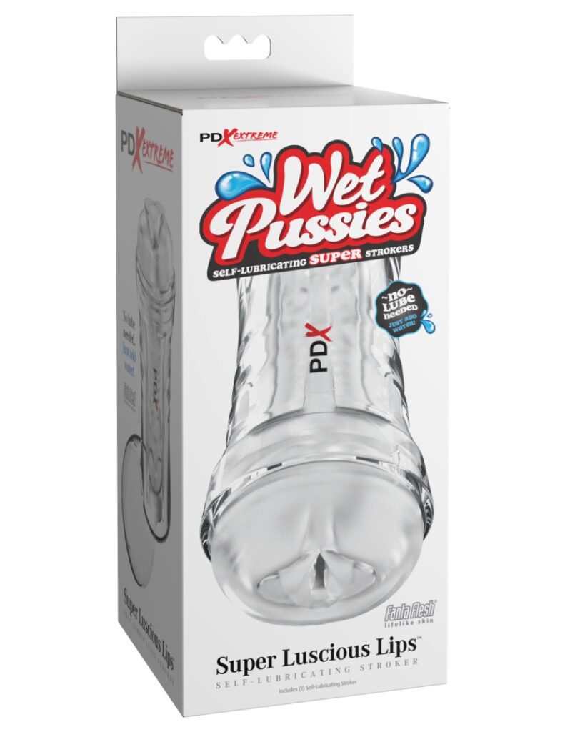Pipedream PDX Extreme Super Luscious Lips Self-Lubricating Stroker - Clear